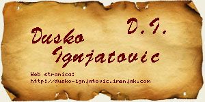 Duško Ignjatović vizit kartica
